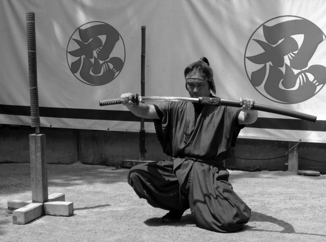 לוחם יפני עם חרב קטאנה